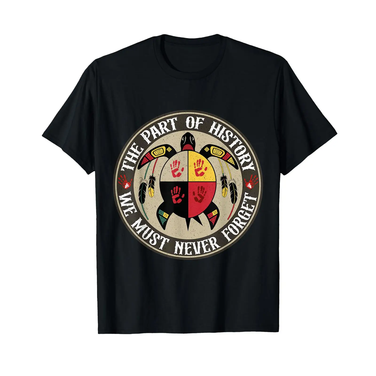 Vintage Fashion Wheel - メディシンホイールタートル MMIW ネイティブアメリカン Tシャツ ヴィンテージ ウォッシュドトップ