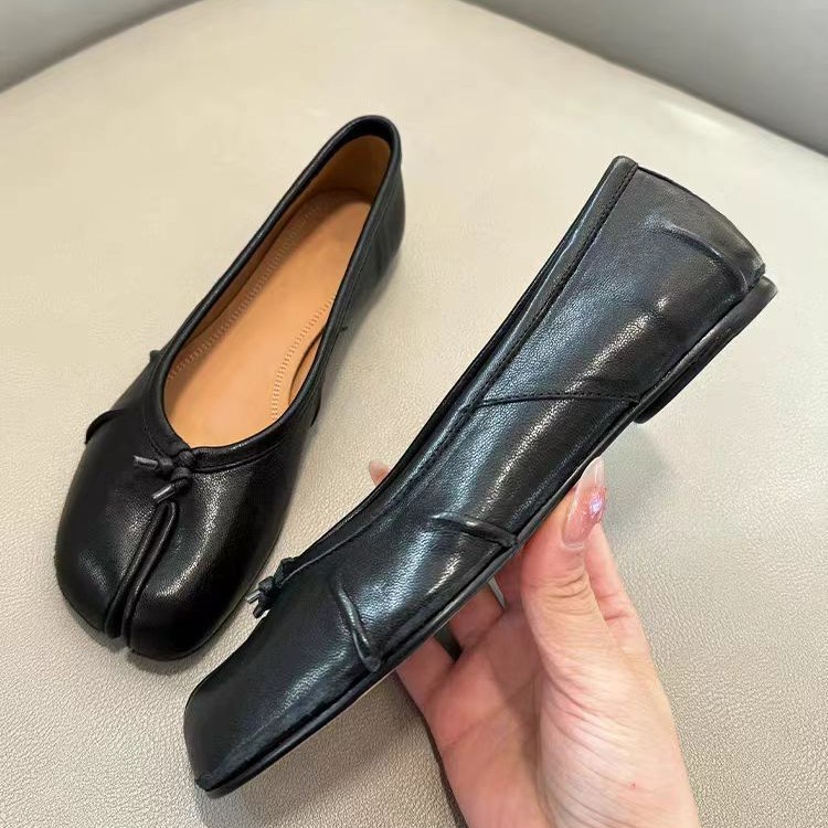 Vintage Fashion Ladies - ファッション スプリットトゥ フラット ホーフ メリージェーンシューズ レディース