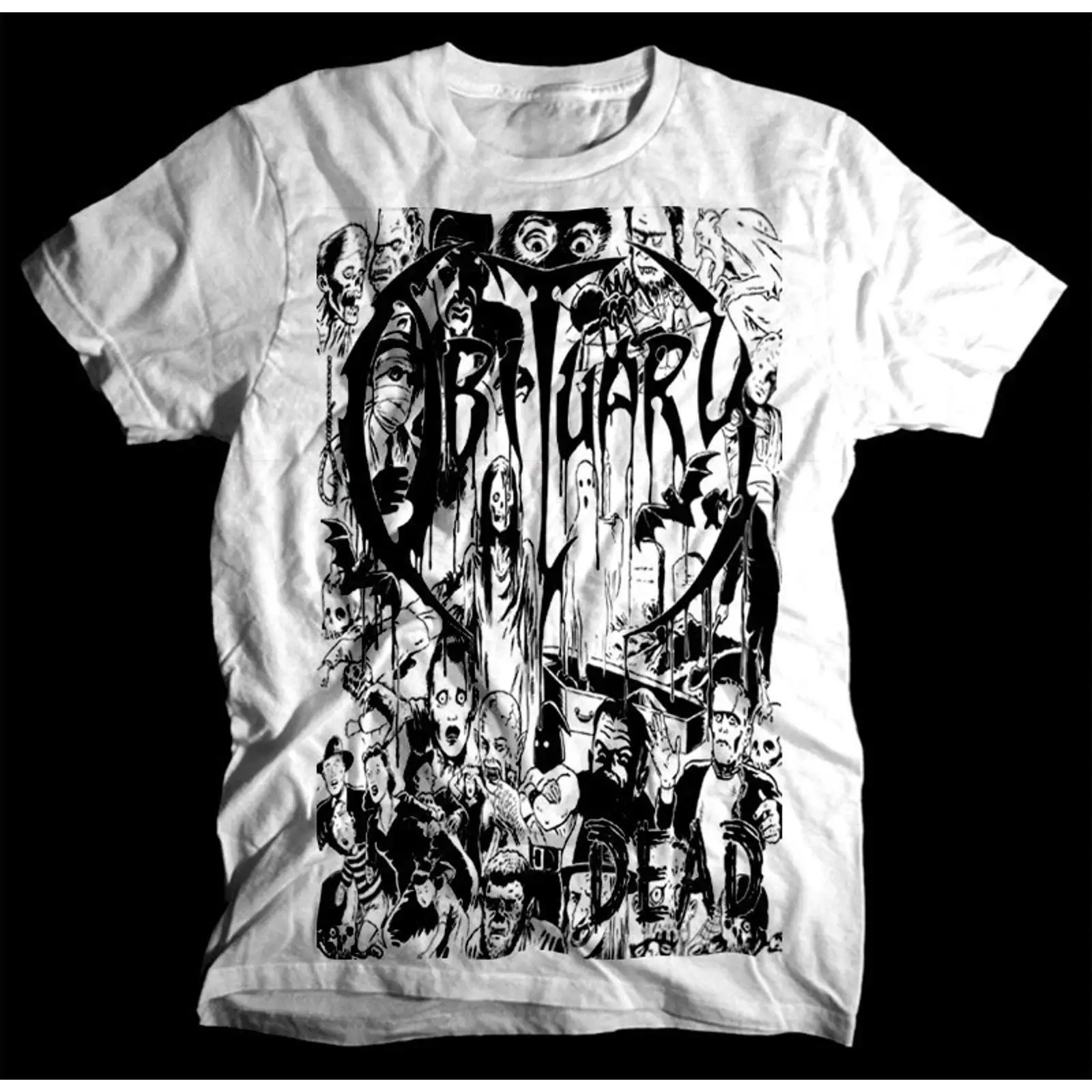 Vintage Fashion Obituaries - セール中 過去の作品集「WHITE」Tシャツ Mサイズ ヴィンテージ風 ウォッシュ加工 トップス
