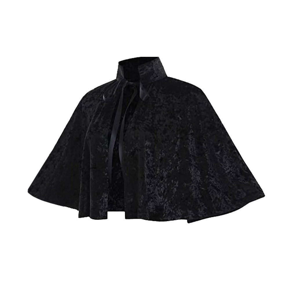 Velvet Blazer Vintage - 新しいヴィンテージコスプレベルベットケープビクトリア朝カーニバルパーティーゴシックショールショートウィッチショール女性のショールコート大人