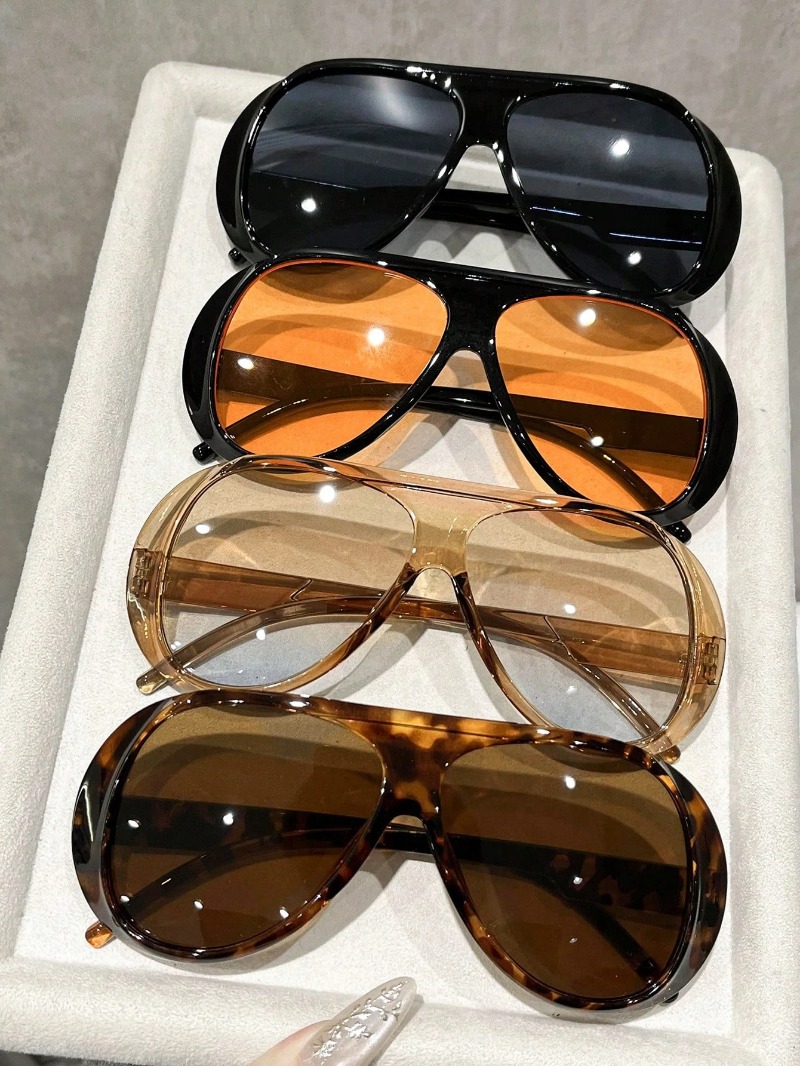 Vintage Fashion Glasses - 1/4 個ファッションブランド高級デザイナーサングラス男性女性特大ヴィンテージパンクシェードメガネ夏旅行屋外メガネ