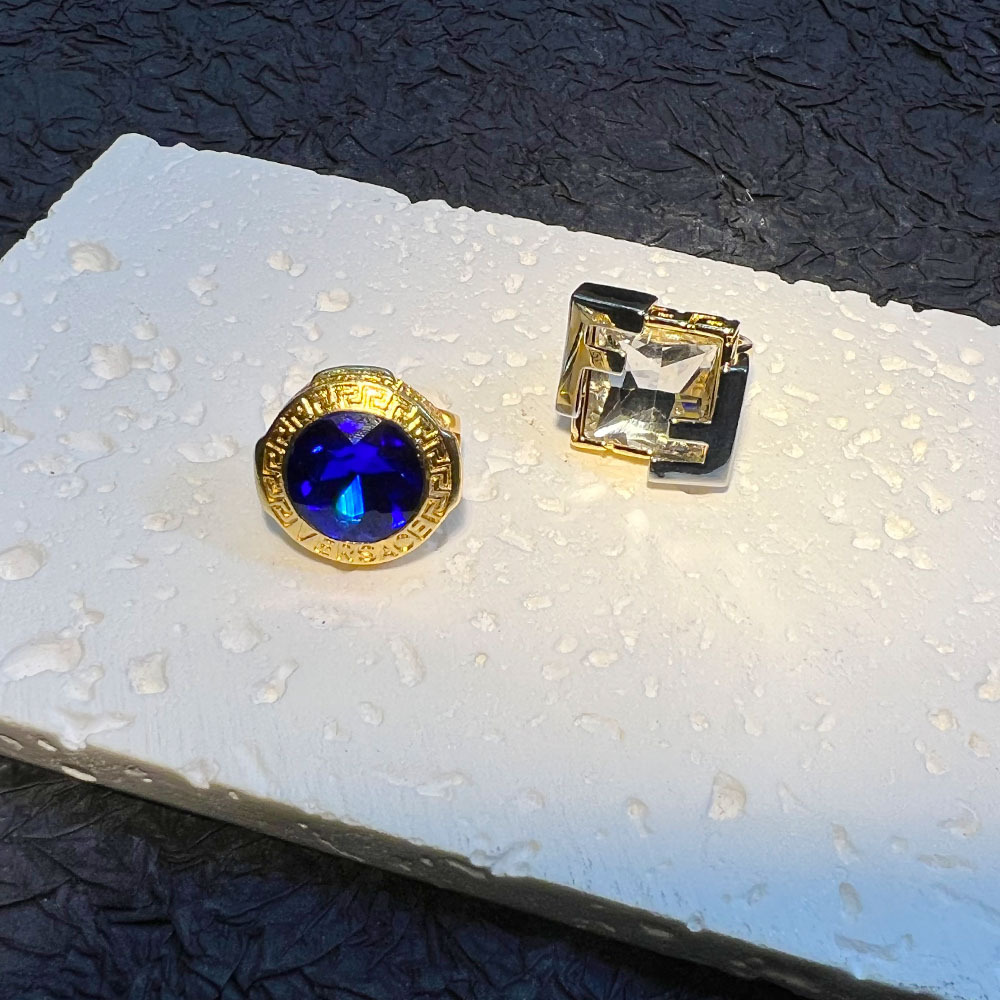 Vintage Fashion Rings - ヴィンテージ中世風Gリング、複製ダイヤモンド、重工業風、先進感、軽贅沢、ニッチファッション、ヴィンテージ感覚