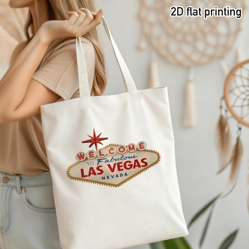 Vintage Vegas Fashion - ヴィンテージのラスベガスウェルカムサイン入りトートバッグ、旅行、ショッピング、ビーチ旅行、通勤に最適