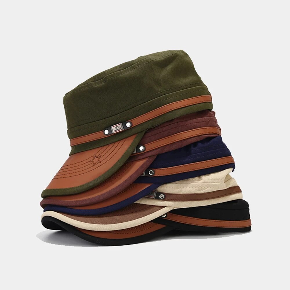 Vintage Fashion Hats - 男性と女性のためのバイザー付きユニセックスベースボールキャップ,カジュアルなカデットの帽子,綿のフラットトップ,ヴィンテージのアーミースタイル,お父さん,夏と秋のためのファッショナブル