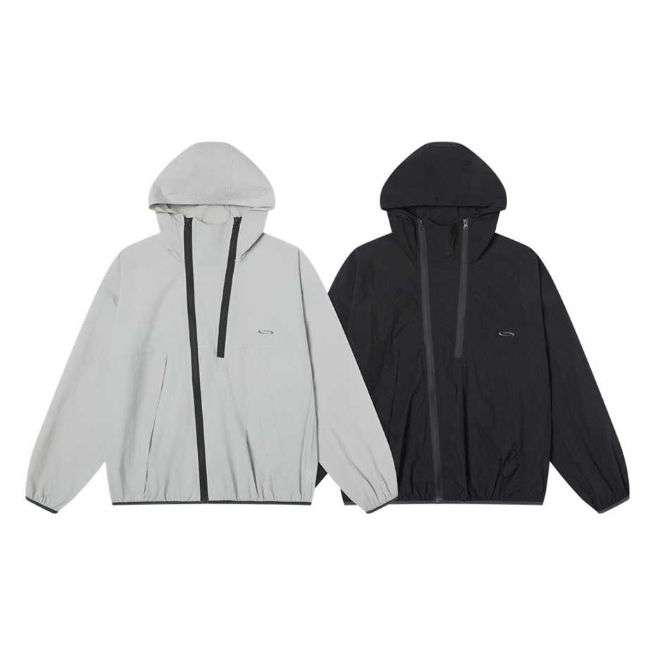 Vintage Windbreaker Nylon - ヴィンテージフード付きウインドブレーカーメンズ夏サファリスタイル薄いジャケット日焼け止め服男性屋外スポーツサイクリングコート皮膚服