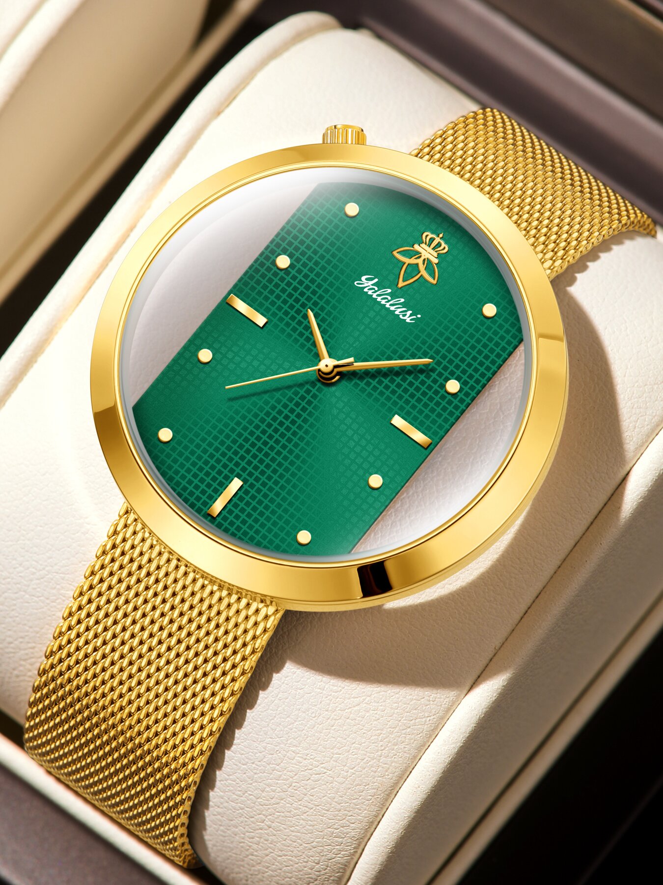 Vintage Fashion Watches - YaLaLuSi ヴィンテージスタイル レディースウォッチ、オープンワークベゼルとメッシュストラップ付き – 完璧なギフト Reloj