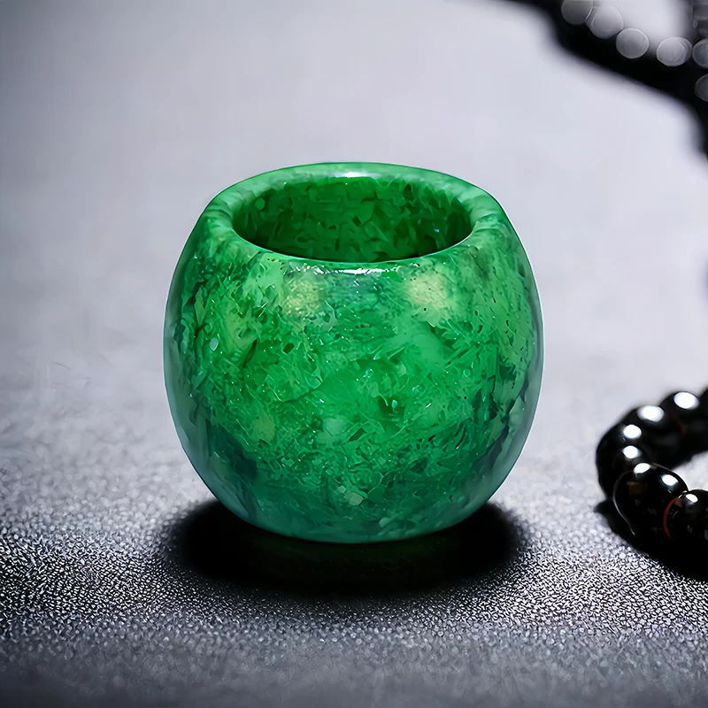 女性のためのグリーンの本物の翡翠リング,豪華なファッション, - Vintage Fashion Rings のレビューと価格