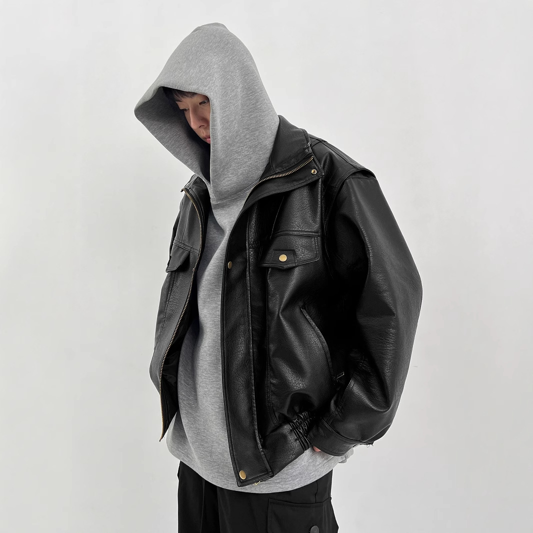 Pu レザーメンズ厚みのあるバイカージャケット、アメリカンヴ - Vintage Windbreaker Nylon のレビューと価格
