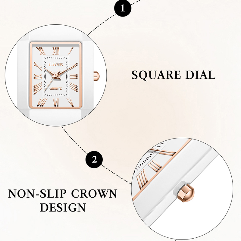 LIGE 腕時計 レディース腕時計ブランド セラミック ファ - Vintage Fashion Watches のレビューと価格