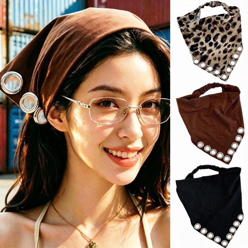 Y2Kヴィンテージ レオパード柄 三角形ヘッドスカーフ ヘア - Vintage Fashion Rings のレビューと価格