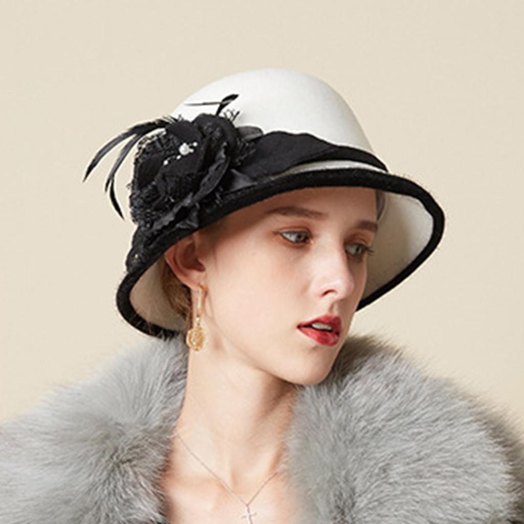 レディースエレガントな英国スタイルのファッションベレー帽ペイ - Vintage Fashion Hats のレビューと価格