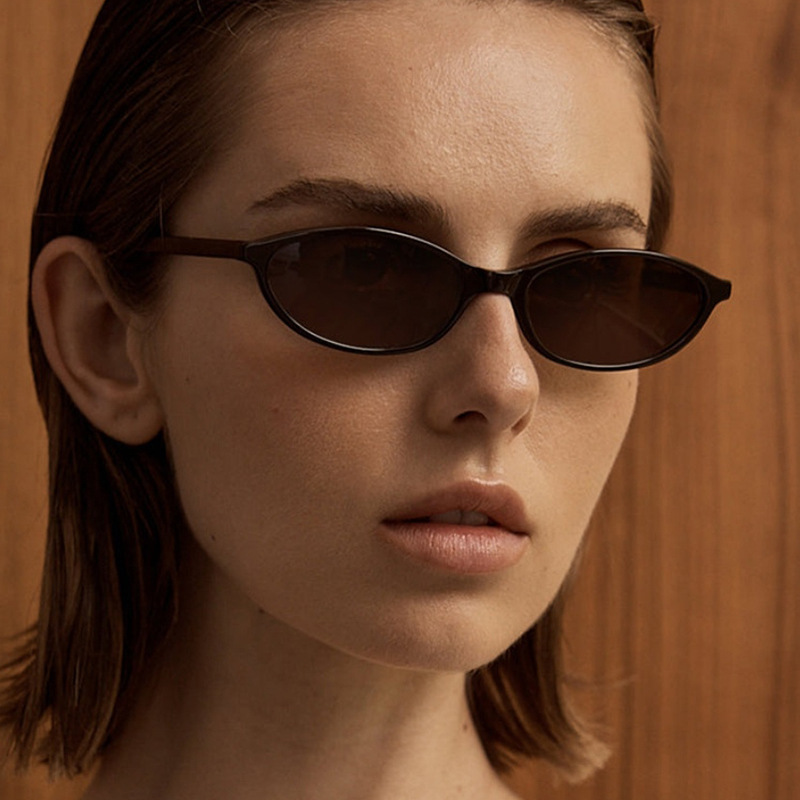 新しいレトロオーバルキャットアイサングラス女性用 Y2k ト - Vintage Fashion Glasses のレビューと価格