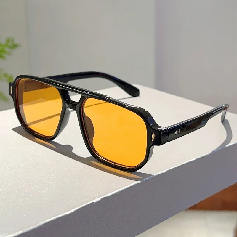 新しいヴィンテージダブルブリッジスクエアサングラスファッショ - Vintage Fashion Glasses のレビューと価格