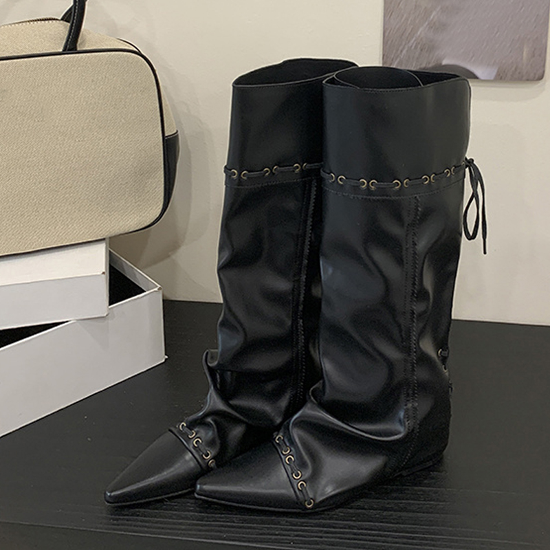 Liyke ファッションデザイン巾着レースアップニーハイブー - Vintage Fashion Design のレビューと価格