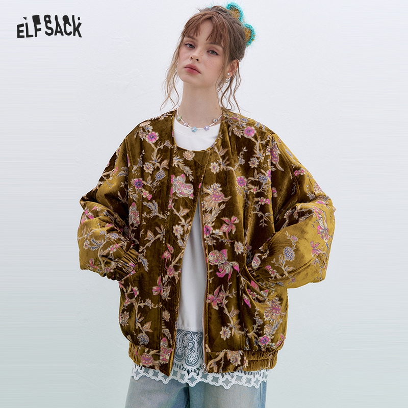 ELFSACK ゴールドベルベットジャケット レディース 冬 - Velvet Blazer Vintage のレビューと価格