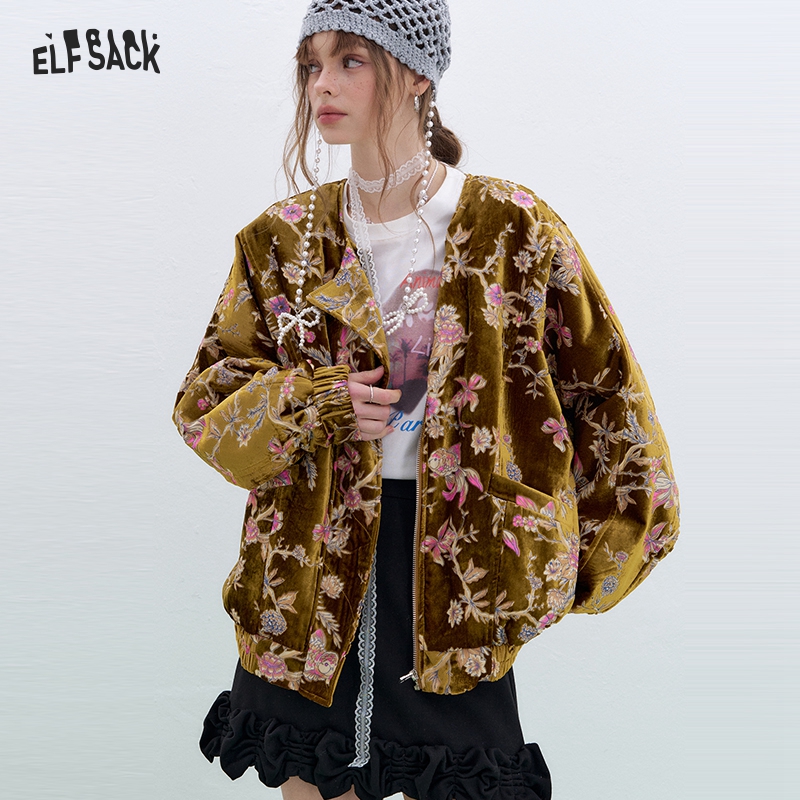 ELFSACK ゴールドベルベットジャケット レディース 冬 - Velvet Blazer Vintage のレビューと価格