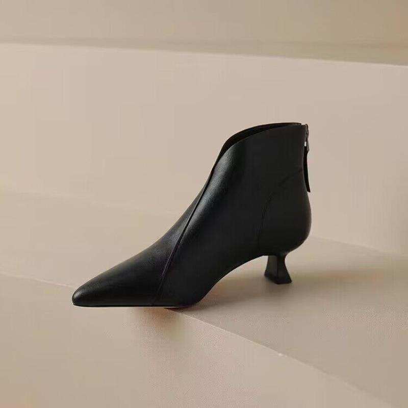 秋冬ポインテッドトゥ女性アンクルブーツファッションエレガント - Vintage Fashion Ladies のレビューと価格