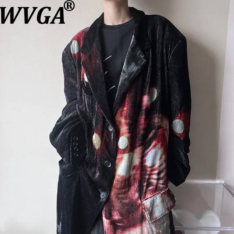 WVGA 春秋の新メンズダークウェアプリントベルベットトレン - Velvet Blazer Vintage のレビューと価格