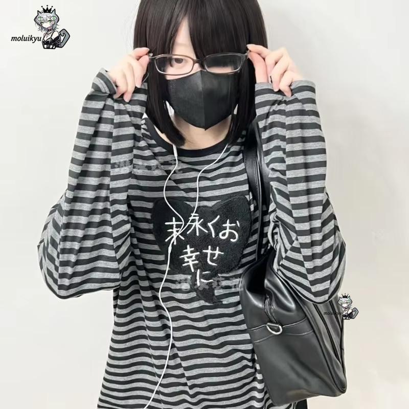 Y2K アメリカンパンクヴィンテージ O ネック長袖シャツオ - Vintage Fashion Design のレビューと価格