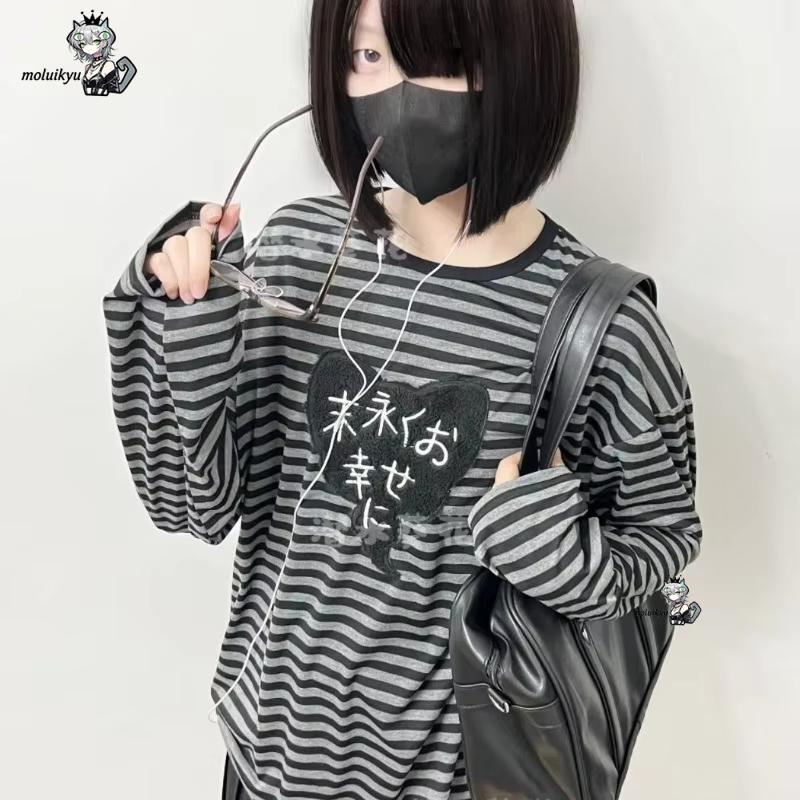 Y2K アメリカンパンクヴィンテージ O ネック長袖シャツオ - Vintage Fashion Design のレビューと価格