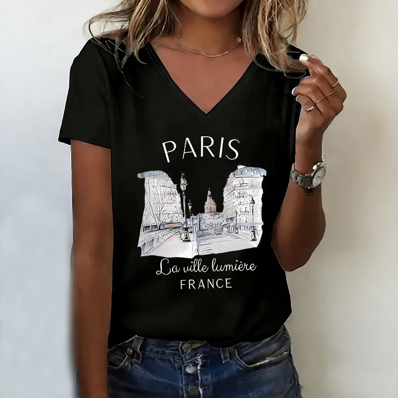 ヴィンテージパリ Tシャツ V ネックカジュアルファッション - Vintage Fashion Paris のレビューと価格