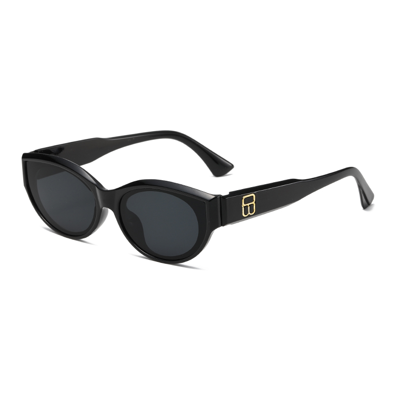 女性レトロキャットアイサングラス小さなオーバルシェード UV - Vintage Fashion Glasses のレビューと価格