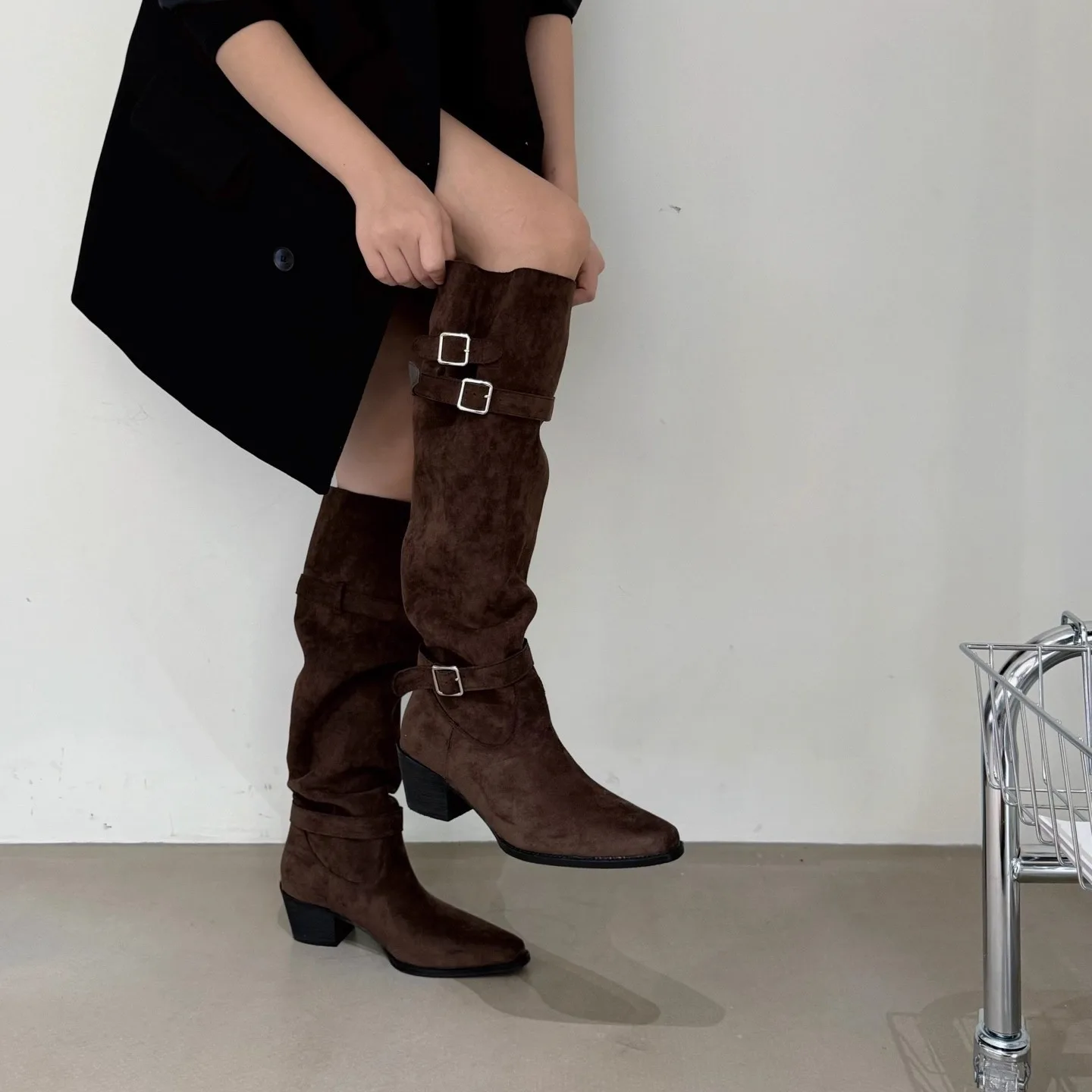ヴィンテージスエード女性用トラウザーズレッグブーツファッショ - Vintage Fashion Ladies のレビューと価格
