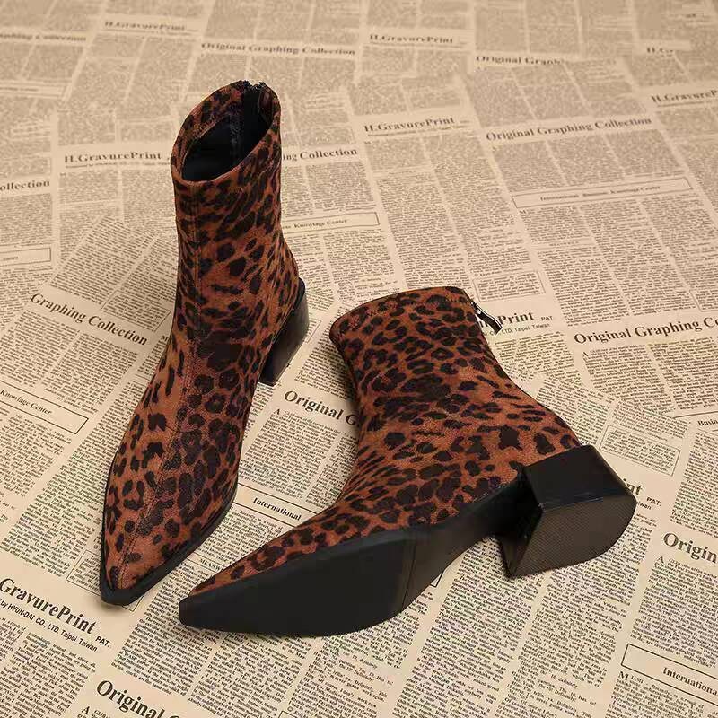 新しいローヒール女性モダンアンクルブーツファッションポインテ - Vintage Fashion Ladies のレビューと価格