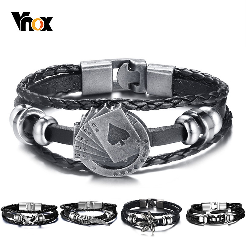 Vnox-男性と女性のためのクラシックなラッキーブレスレット - Vintage Vegas Fashion のレビューと価格
