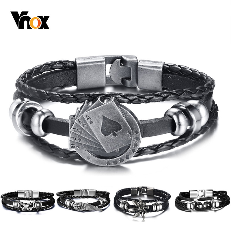 Vnox-男性と女性のためのクラシックなラッキーブレスレット - Vintage Vegas Fashion のレビューと価格
