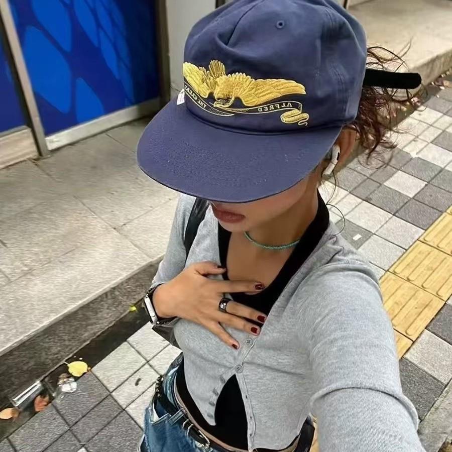 レトロアメリカン刺繍入りヘビーウェイトソフトトップフラットブ - Vintage Fashion Hats のレビューと価格