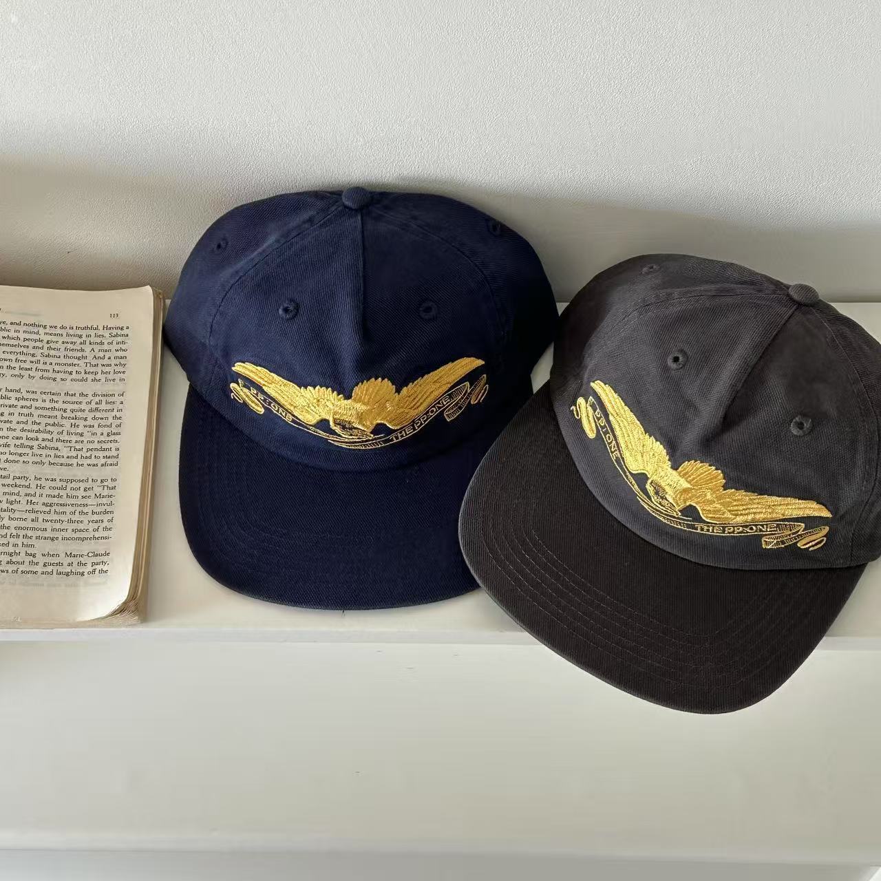 レトロアメリカン刺繍入りヘビーウェイトソフトトップフラットブ - Vintage Fashion Hats のレビューと価格
