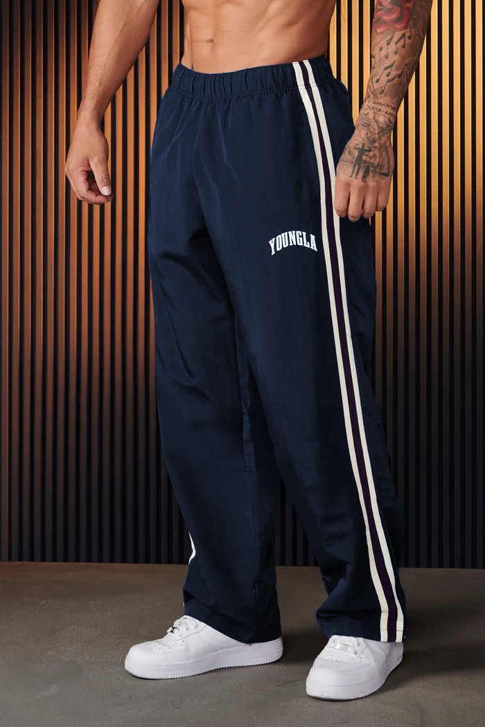 メンズ ダブルサイドストライプ クイックドライ ワイドレッグ - Retro Track Pant のレビューと価格