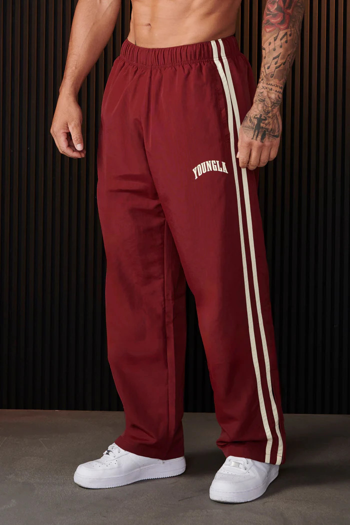メンズ ダブルサイドストライプ クイックドライ ワイドレッグ - Retro Track Pant のレビューと価格