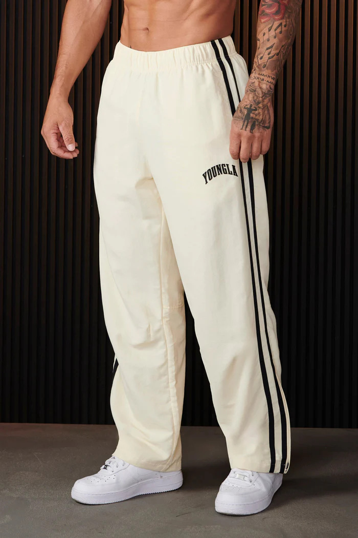 メンズ ダブルサイドストライプ クイックドライ ワイドレッグ - Retro Track Pant のレビューと価格