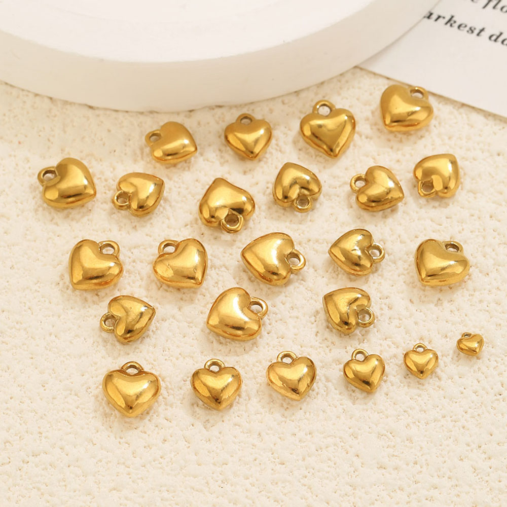 20個入り 3Dソリッドハートチャーム 18K PVDステン - Vintage Fashion Jewelry Necklaces のレビューと価格