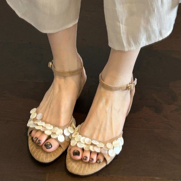 夏の新作レディーススリッパ、パール刺繍入りスティレットヒール - Vintage Fashion Wear のレビューと価格