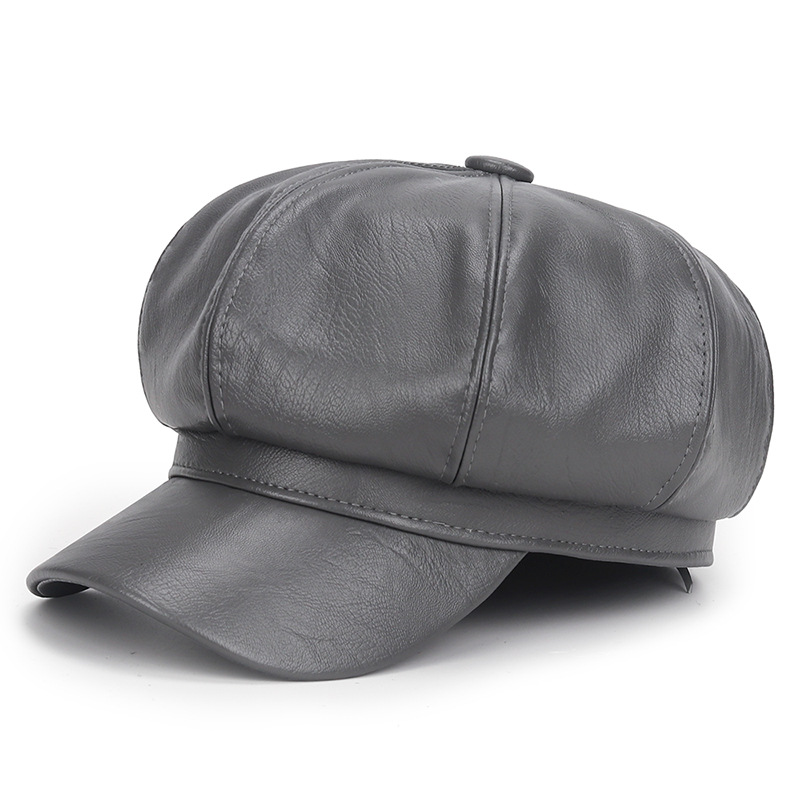 冬用ブラックPUレザーハット レディース ヴィンテージ ヒッ - Vintage Fashion Hats のレビューと価格