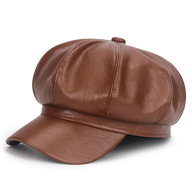 冬用ブラックPUレザーハット レディース ヴィンテージ ヒッ - Vintage Fashion Hats のレビューと価格