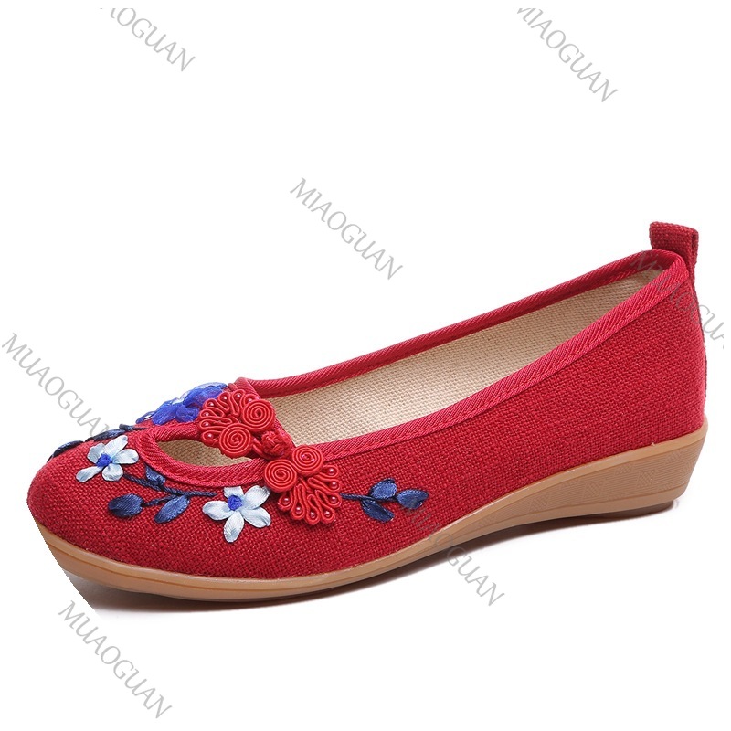 刺繍入り女性用コンフォートウェッジプラットフォームシューズ、 - Vintage Fashion Ladies のレビューと価格