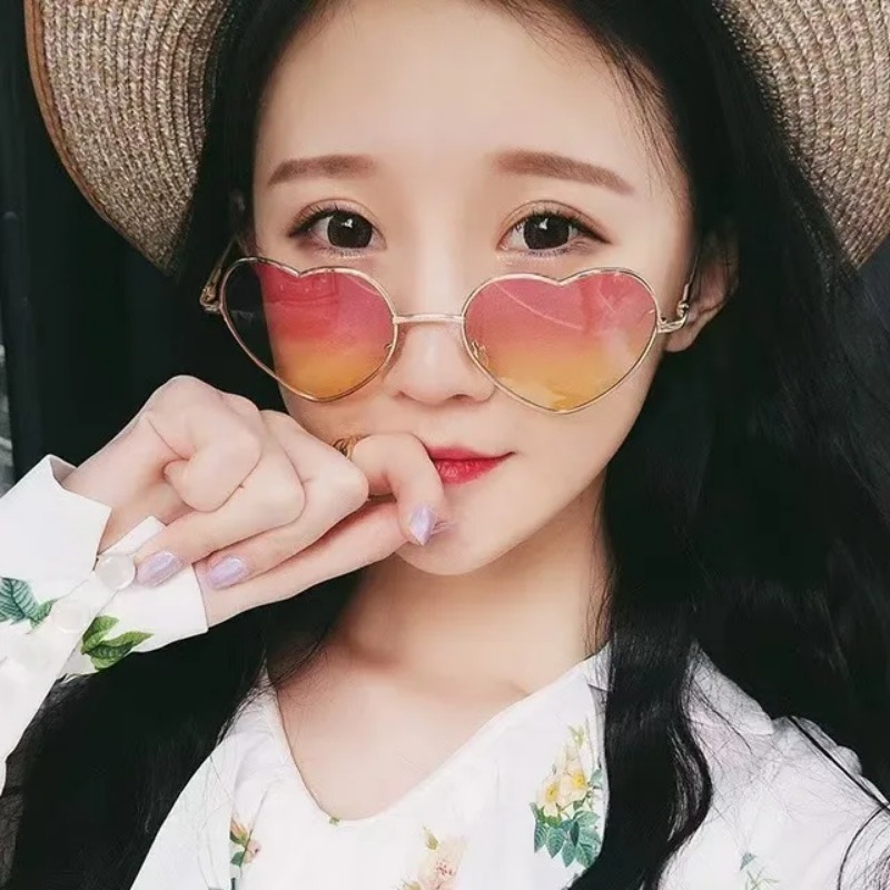 ファッションハート型メタルサングラスヴィンテージトレンディス - Vintage Fashion Glasses のレビューと価格