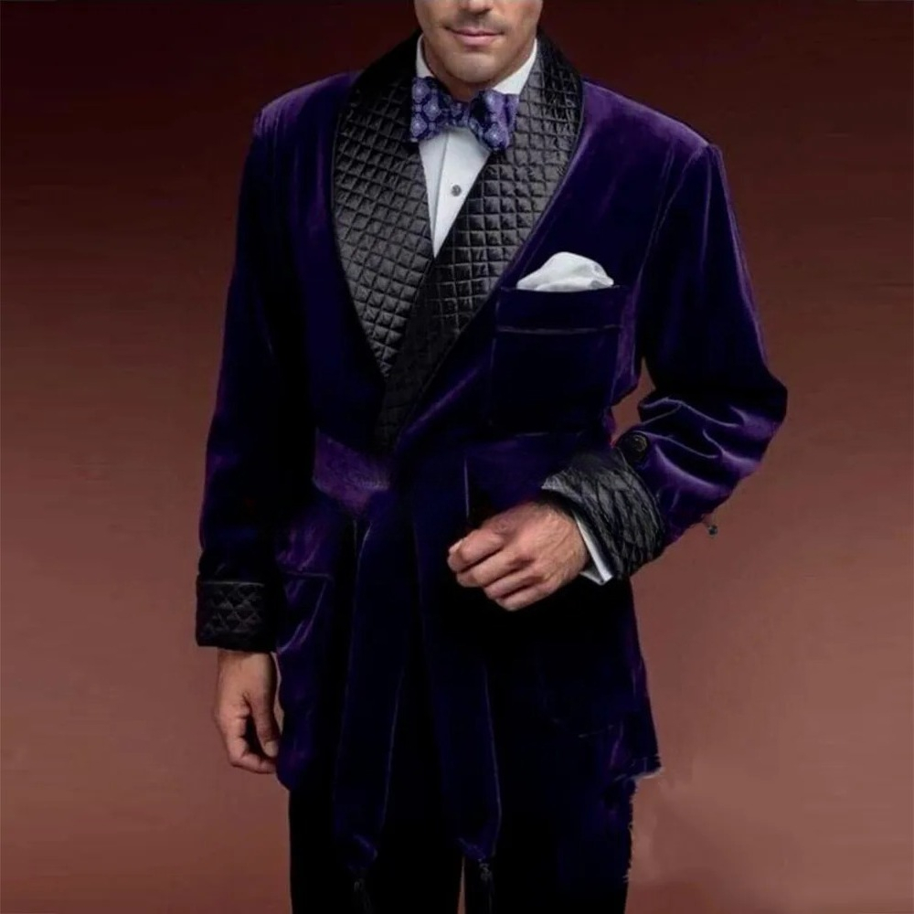 グリーンベルベット喫煙スーツジャケット男性用ベルト黒ラペルウ - Velvet Blazer Vintage のレビューと価格