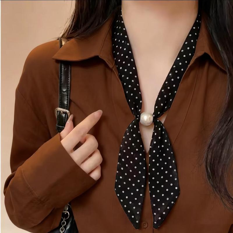 ヴィンテージポルカドットシフォンビーズスカーフ女性用軽量シー - Vintage Fashion Wear のレビューと価格
