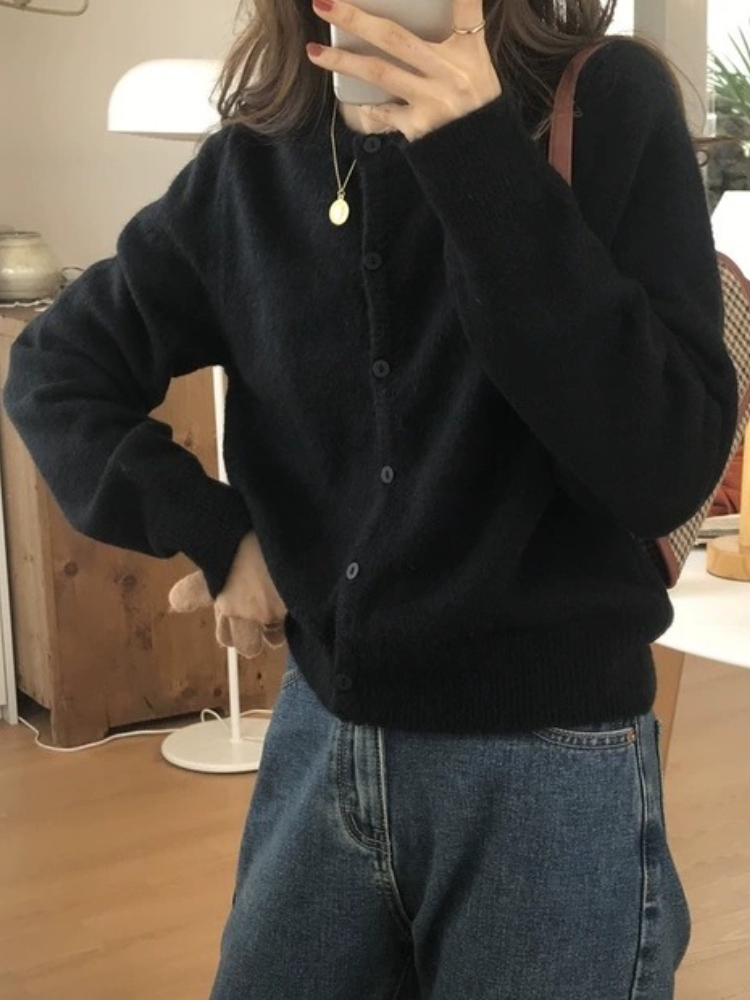 2026 長袖ヴィンテージ Y2k トップス韓国ニットカーデ - Crop Cardigan Vintage のレビューと価格