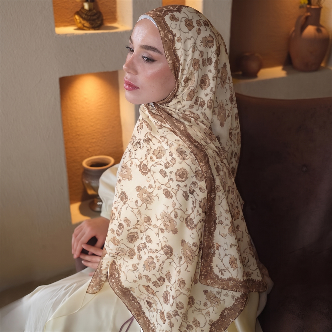 ヴィンテージ花柄プリントヒジャブ ソフト軽量ムスリム女性用ス - Vintage Fashion Ladies のレビューと価格