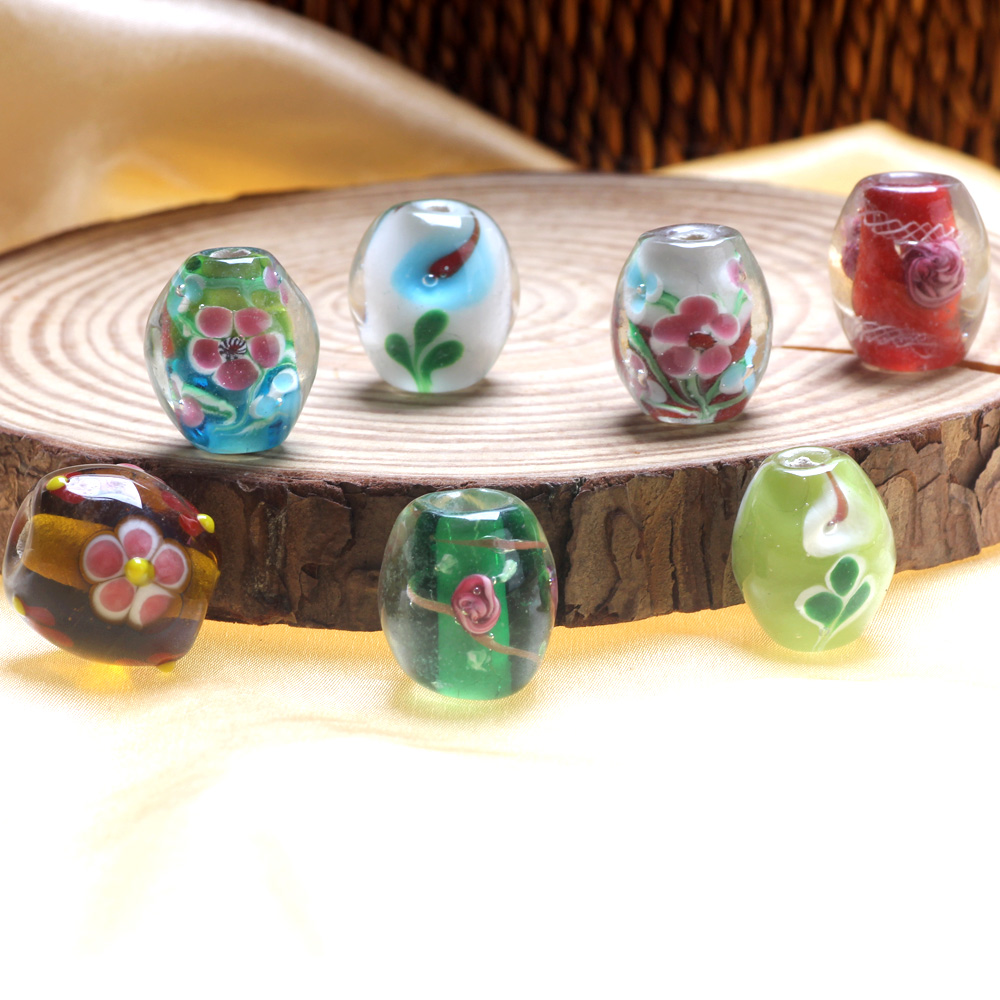 1PC 20 ミリメートル高レベル手作り楕円形ランプワークガ - Vintage Fashion Jewelry Necklaces のレビューと価格